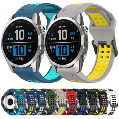 สายนาฬิกาซิลิโคนหัวกลับสองสี 20 มม, For Garmin Fenix 7S, For Garmin Fenix 7S Solar, For Garmin Fenix 7S Sapphire Solar, For Garmin Fenix 6S Pro