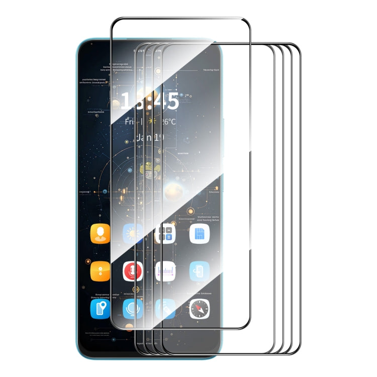 5 ชิ้น ENKAY Hat-Prince Full Glue ฟิล์มกระจกนิรภัยอะลูมิเนียม-ซิลิกอนสูง, For Redmi Note 15 Pro 5G Global 163.6mm, For Redmi 15C Global 171.5mm / Poco C85, For Redmi 13X, For Redmi Note 14S 4G, For Redmi Turbo 4, For Xiaomi Poco X7 Pro                 ...