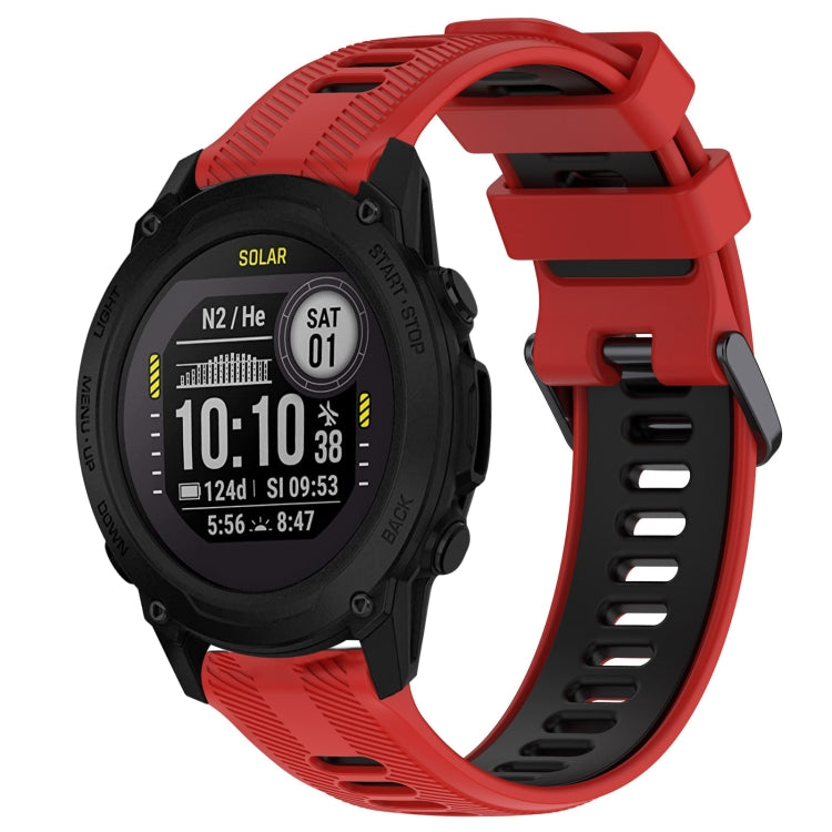 สายนาฬิกาซิลิโคนสองสีแบบสปอร์ต, For Garmin Descent G1, For Garmin Fenix 7, For Garmin Instinct 2 Solar, For Garmin Instinct 2