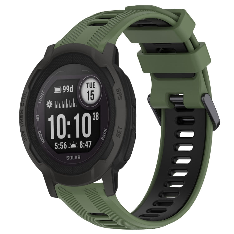 สายนาฬิกาซิลิโคนสองสีแบบสปอร์ต, For Garmin Descent G1, For Garmin Fenix 7, For Garmin Instinct 2 Solar, For Garmin Instinct 2