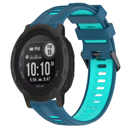 สายนาฬิกาซิลิโคนสองสีแบบสปอร์ต, For Garmin Descent G1, For Garmin Fenix 7, For Garmin Instinct 2 Solar, For Garmin Instinct 2