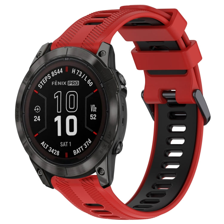 สายนาฬิกาซิลิโคนสองสีแบบสปอร์ต, For Garmin EPIX Pro 47mm, For Garmin Fenix 7 Pro, For Garmin Approach S60, For Garmin Forerunner 935