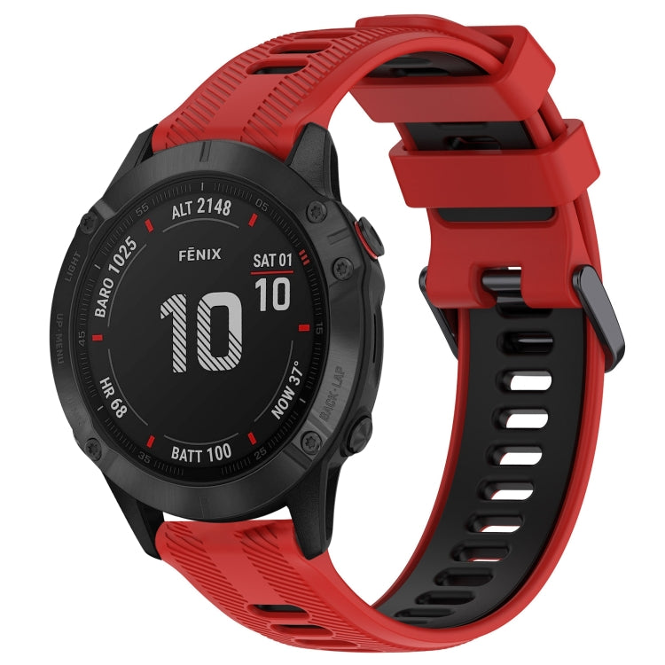 สายนาฬิกาซิลิโคนสองสีแบบสปอร์ต, For Garmin Approach S62, For Garmin Fenix 6 Pro, For Garmin Fenix 5, For Garmin Fenix 5 Plus
