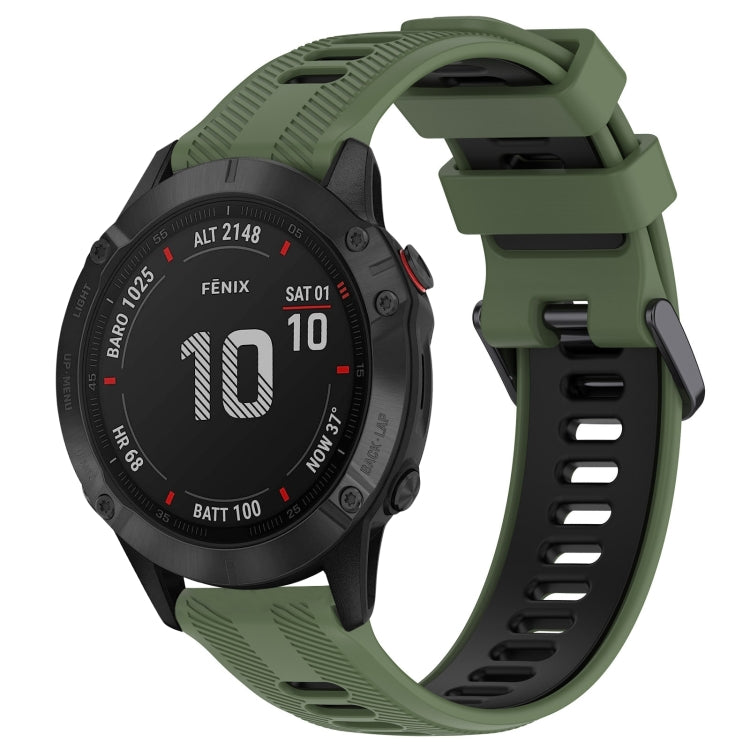 สายนาฬิกาซิลิโคนสองสีแบบสปอร์ต, For Garmin Approach S62, For Garmin Fenix 6 Pro, For Garmin Fenix 5, For Garmin Fenix 5 Plus