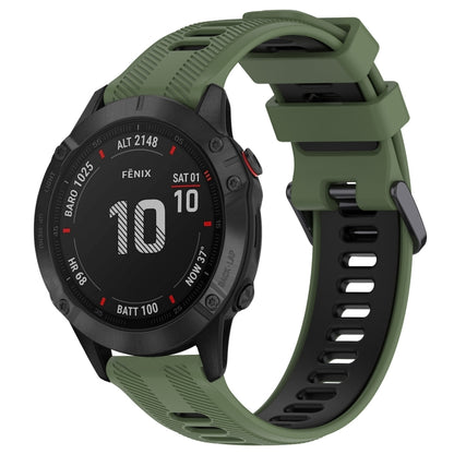 สายนาฬิกาซิลิโคนสองสีแบบสปอร์ต, For Garmin Approach S62, For Garmin Fenix 6 Pro, For Garmin Fenix 5, For Garmin Fenix 5 Plus