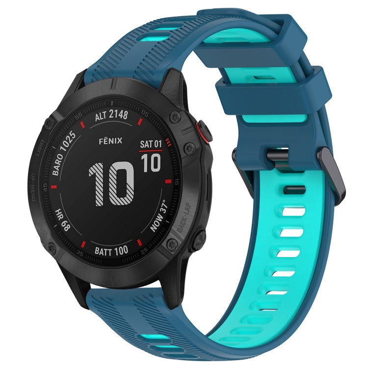 สายนาฬิกาซิลิโคนสองสีแบบสปอร์ต, For Garmin Approach S62, For Garmin Fenix 6 Pro, For Garmin Fenix 5, For Garmin Fenix 5 Plus