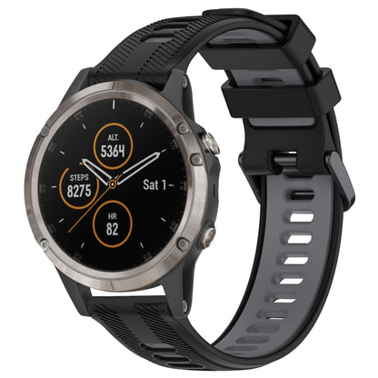 สายนาฬิกาซิลิโคนสองสีแบบสปอร์ต, For Garmin Approach S62, For Garmin Fenix 6 Pro, For Garmin Fenix 5, For Garmin Fenix 5 Plus