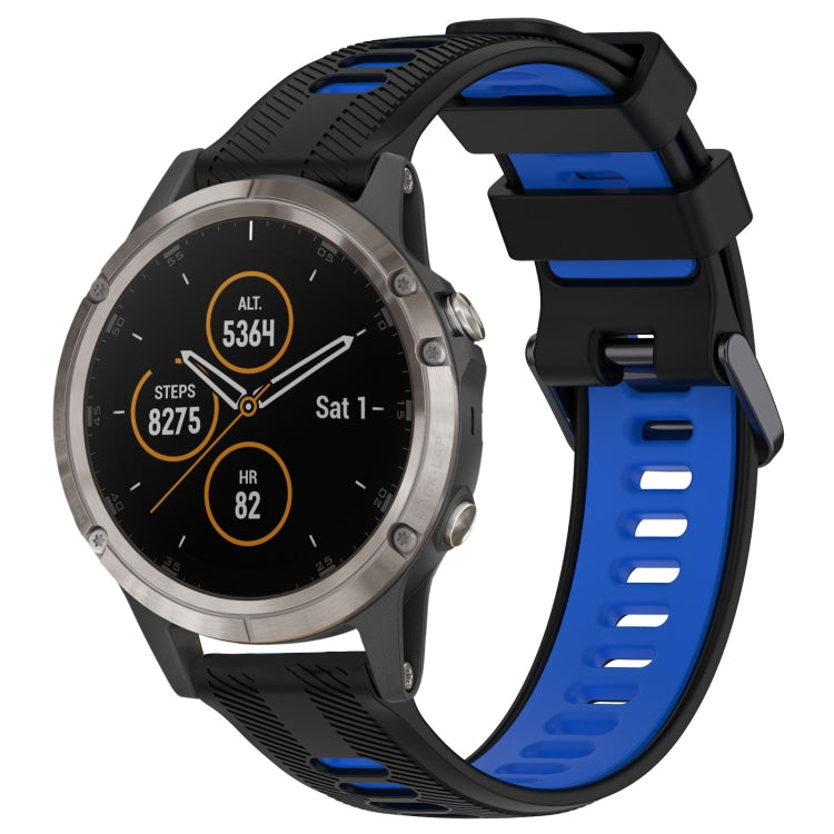 สายนาฬิกาซิลิโคนสองสีแบบสปอร์ต, For Garmin Approach S62, For Garmin Fenix 6 Pro, For Garmin Fenix 5, For Garmin Fenix 5 Plus
