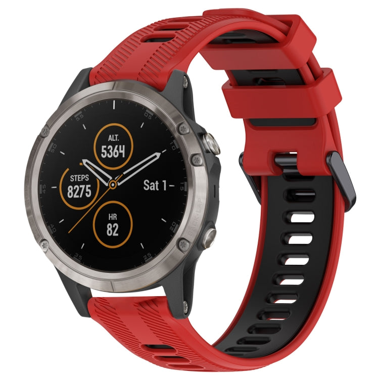สายนาฬิกาซิลิโคนสองสีแบบสปอร์ต, For Garmin Approach S62, For Garmin Fenix 6 Pro, For Garmin Fenix 5, For Garmin Fenix 5 Plus