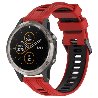 สายนาฬิกาซิลิโคนสองสีแบบสปอร์ต, For Garmin Approach S62, For Garmin Fenix 6 Pro, For Garmin Fenix 5, For Garmin Fenix 5 Plus