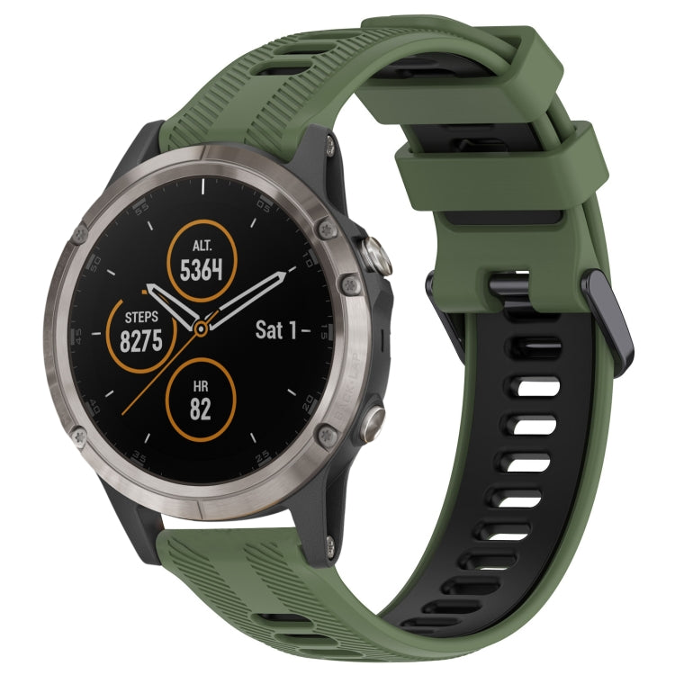สายนาฬิกาซิลิโคนสองสีแบบสปอร์ต, For Garmin Approach S62, For Garmin Fenix 6 Pro, For Garmin Fenix 5, For Garmin Fenix 5 Plus