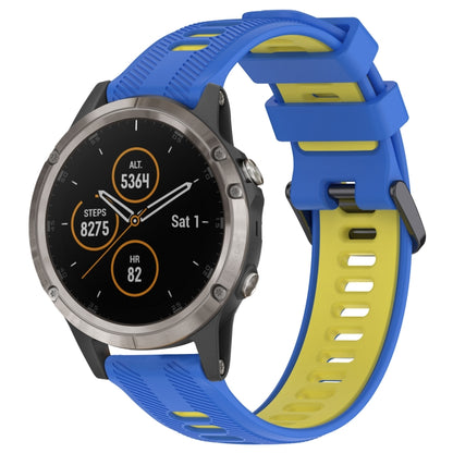 สายนาฬิกาซิลิโคนสองสีแบบสปอร์ต, For Garmin Approach S62, For Garmin Fenix 6 Pro, For Garmin Fenix 5, For Garmin Fenix 5 Plus