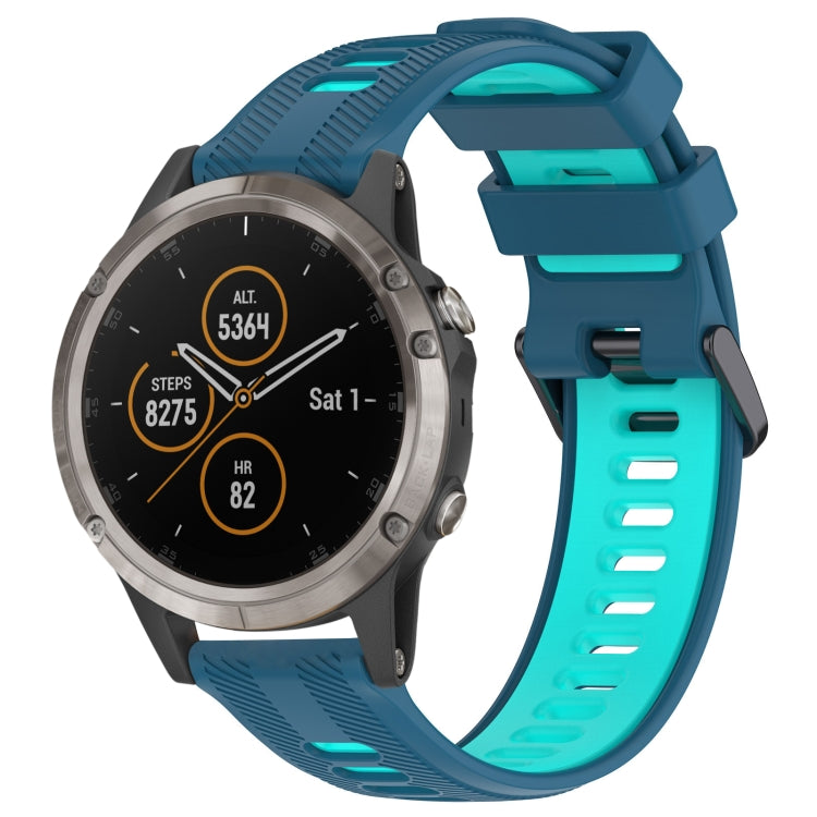 สายนาฬิกาซิลิโคนสองสีแบบสปอร์ต, For Garmin Approach S62, For Garmin Fenix 6 Pro, For Garmin Fenix 5, For Garmin Fenix 5 Plus