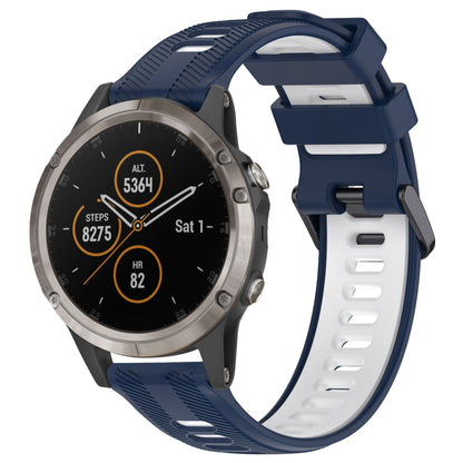 สายนาฬิกาซิลิโคนสองสีแบบสปอร์ต, For Garmin Approach S62, For Garmin Fenix 6 Pro, For Garmin Fenix 5, For Garmin Fenix 5 Plus