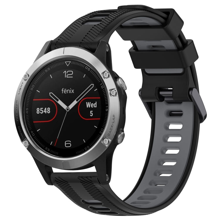 สายนาฬิกาซิลิโคนสองสีแบบสปอร์ต, For Garmin Approach S62, For Garmin Fenix 6 Pro, For Garmin Fenix 5, For Garmin Fenix 5 Plus