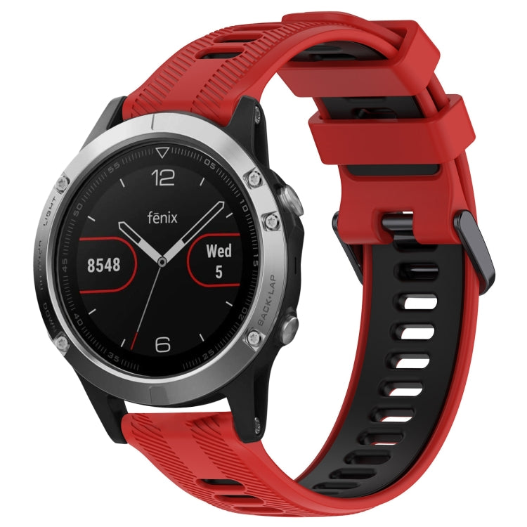สายนาฬิกาซิลิโคนสองสีแบบสปอร์ต, For Garmin Approach S62, For Garmin Fenix 6 Pro, For Garmin Fenix 5, For Garmin Fenix 5 Plus