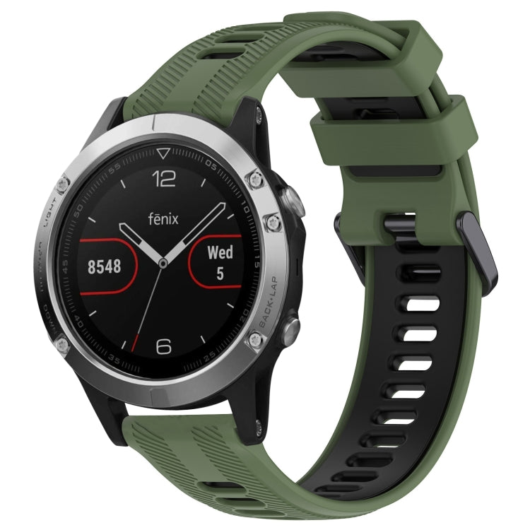 สายนาฬิกาซิลิโคนสองสีแบบสปอร์ต, For Garmin Approach S62, For Garmin Fenix 6 Pro, For Garmin Fenix 5, For Garmin Fenix 5 Plus