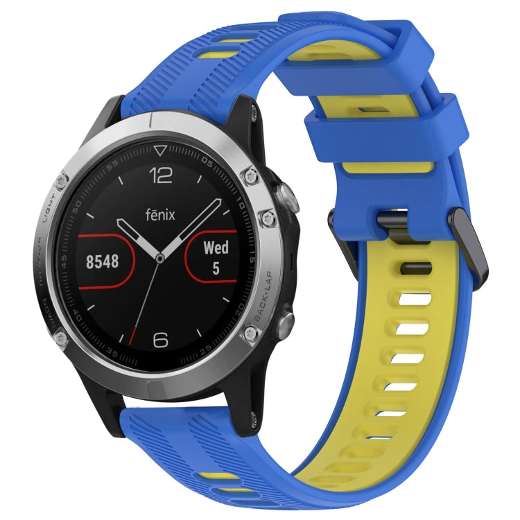 สายนาฬิกาซิลิโคนสองสีแบบสปอร์ต, For Garmin Approach S62, For Garmin Fenix 6 Pro, For Garmin Fenix 5, For Garmin Fenix 5 Plus