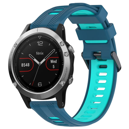 สายนาฬิกาซิลิโคนสองสีแบบสปอร์ต, For Garmin Approach S62, For Garmin Fenix 6 Pro, For Garmin Fenix 5, For Garmin Fenix 5 Plus