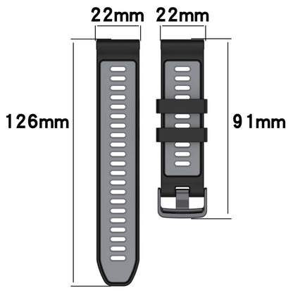 สายนาฬิกาซิลิโคนสองสีแบบสปอร์ต, For Garmin EPIX Pro 47mm, For Garmin Fenix 7 Pro, For Garmin Approach S60, For Garmin Forerunner 935
