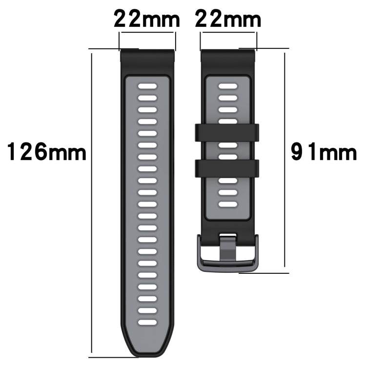 สายนาฬิกาซิลิโคนสองสีแบบสปอร์ต, For Garmin Descent G1, For Garmin Fenix 7, For Garmin Instinct 2 Solar, For Garmin Instinct 2