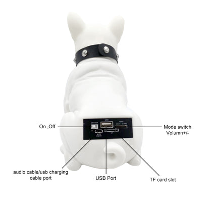 CH-M10 Bulldog ลำโพงบลูทูธไร้สายสเตอริโอ รองรับการ์ด TF / U Disk / FM, White