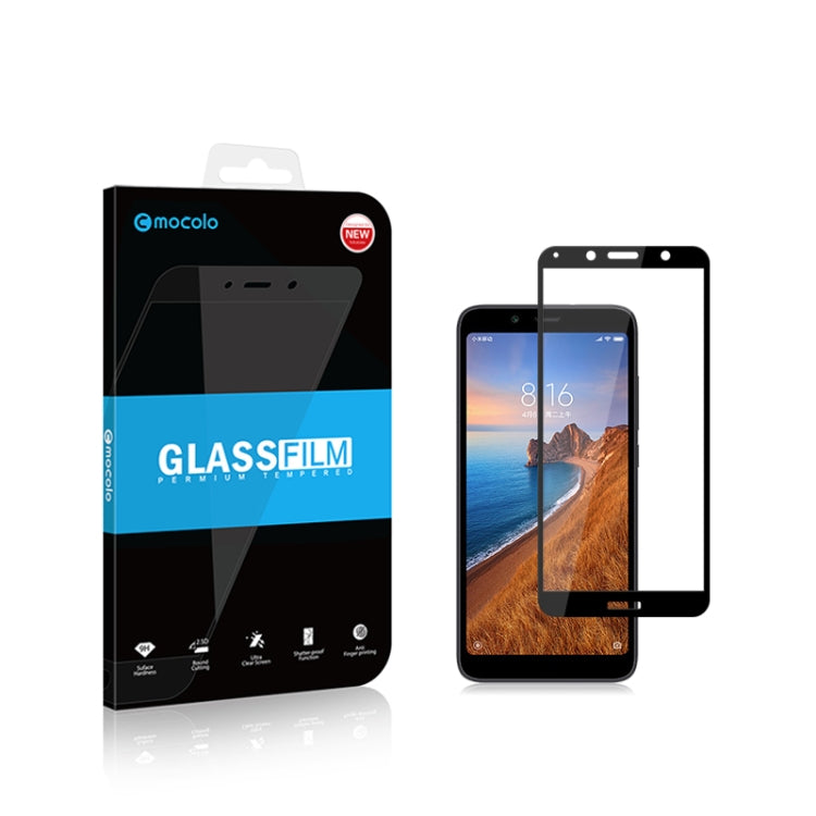 2pcs mocolo 0.33mm 9H 2.5D ผ้าไหมพิมพ์ฟิล์มกระจกนิรภัยสำหรับ Xiaomi Redmi 7A, For Xiaomi Redmi 7A(2pcs)
