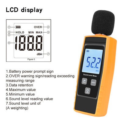 RZ1359 เครื่องวัดระดับเสียงดิจิตอล DB เมตรเครื่องทดสอบเสียงรบกวนในเดซิเบลหน้าจอ LCD, RZ1359