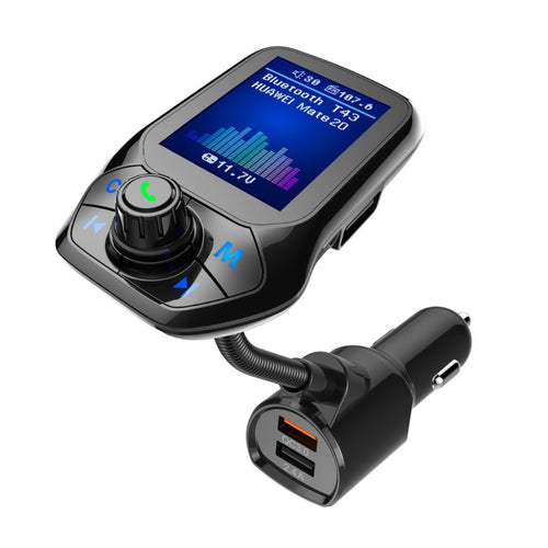 T43 รถบลูทูธ Mp3 มัลติฟังก์ชั่นหน้าจอสีขนาดใหญ่ QC3.0 บลูทูธรถชาร์จ Lossless รถเครื่องเล่นบลูทูธ, T43