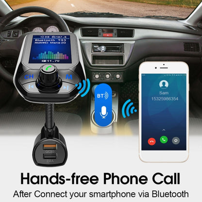 T43 รถบลูทูธ Mp3 มัลติฟังก์ชั่นหน้าจอสีขนาดใหญ่ QC3.0 บลูทูธรถชาร์จ Lossless รถเครื่องเล่นบลูทูธ, T43