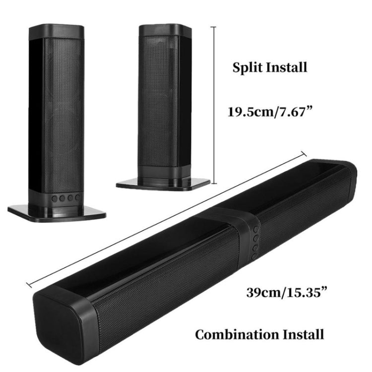 BKS-33 5.0 TV Home Wireless Soundbar, รองรับ TF, ถอดและต่อได้, เอฟเฟกต์สเตอริโอ 3D