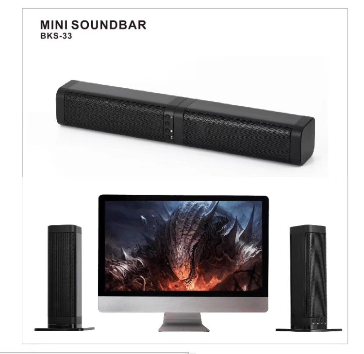 BKS-33 5.0 TV Home Wireless Soundbar, รองรับ TF, ถอดและต่อได้, เอฟเฟกต์สเตอริโอ 3D