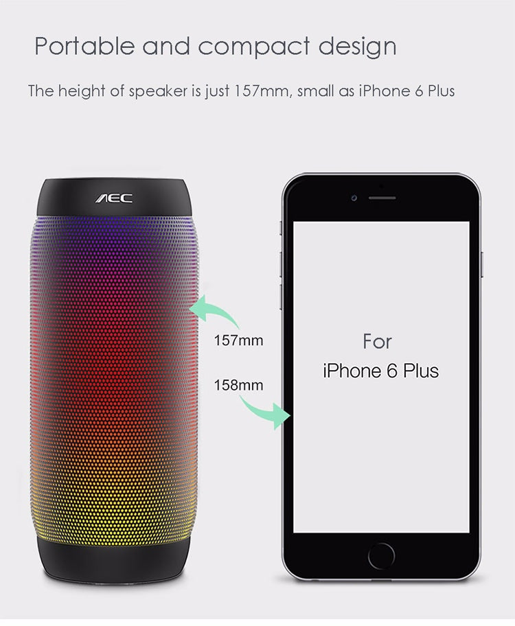 BQ615 PRO ลำโพงไฮไฟสเตอริโอไร้สาย LED หลากสีสัน รวมบลูทูธ + เครื่องเล่นการ์ด TF + วิทยุ FM + AUX + NFC, BQ615 PRO