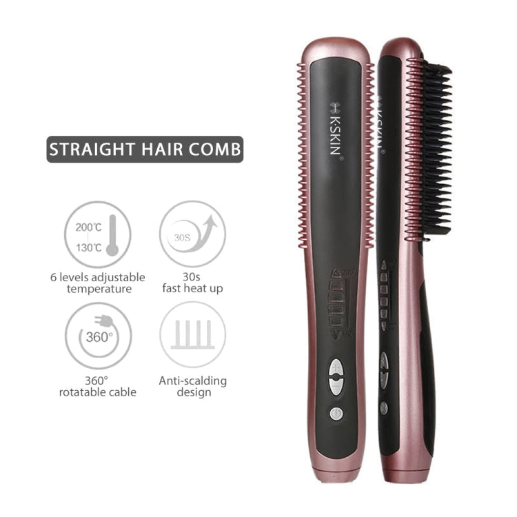 K-SKIN KD388Aไฟฟ้าเซรามิคผมStraightenerหวีเครื่องทำความร้อนPTC Hair Careจัดแต่งทรงผมหวีนวดอัตโนมัติStraightening Irons