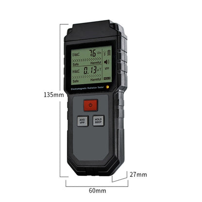 RZ825 เครื่องทดสอบรังสีแม่เหล็กไฟฟ้าแบบพกพาดิจิตอลคริสตัลเหลวสนามแม่เหล็กไฟฟ้า EMF Meter เครื่องมือวัดสำหรับคอมพิวเตอร์โทรศัพท์มือถือ, RZ825
