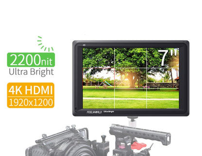 FEELWORLD FW279 7 นิ้ว Ultra Bright 2200nit บนกล้อง DSLR Monitor Full HD 1920x1200 4K อินพุต HDMI เอาต์พุตความสว่างสูงสำหรับ DSLR Stablizer, FW279