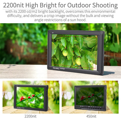FEELWORLD FW279 7 นิ้ว Ultra Bright 2200nit บนกล้อง DSLR Monitor Full HD 1920x1200 4K อินพุต HDMI เอาต์พุตความสว่างสูงสำหรับ DSLR Stablizer, FW279