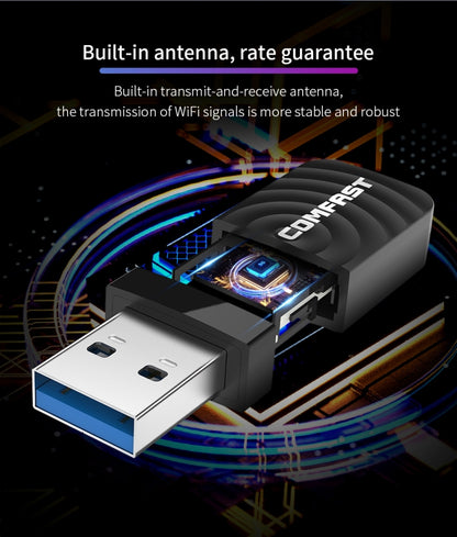 COMFAST CF-812AC USB WiFi Adapter-1300 Mbps USB แบบไร้สาย WiFi, CF-812AC