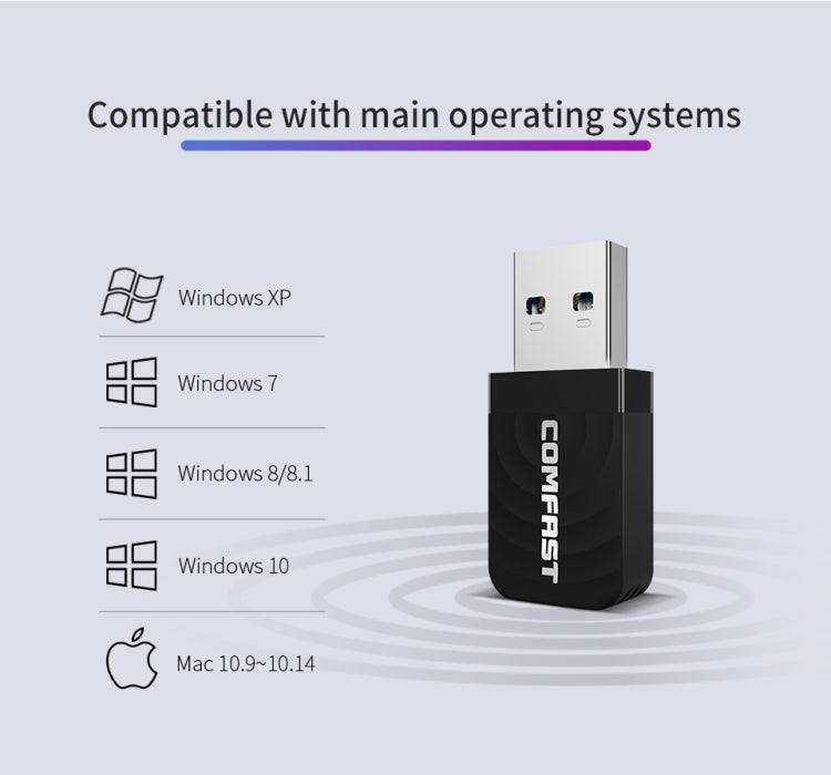 COMFAST CF-812AC USB WiFi Adapter-1300 Mbps USB แบบไร้สาย WiFi, CF-812AC