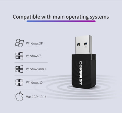 COMFAST CF-812AC USB WiFi Adapter-1300 Mbps USB แบบไร้สาย WiFi, CF-812AC
