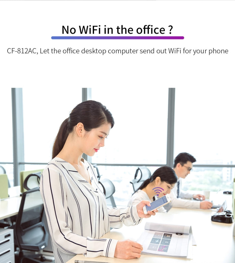 COMFAST CF-812AC USB WiFi Adapter-1300 Mbps USB แบบไร้สาย WiFi, CF-812AC