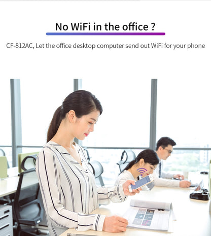 COMFAST CF-812AC USB WiFi Adapter-1300 Mbps USB แบบไร้สาย WiFi, CF-812AC