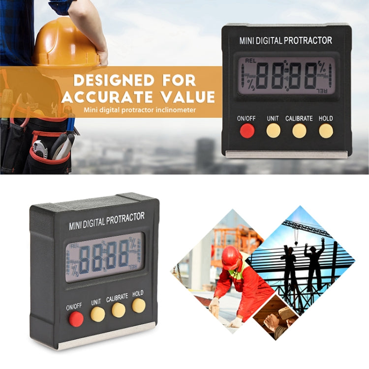 RZ2010 360 องศามินิเครื่องวัดมุมดิจิตอล Inclinometer ระดับอิเล็กทรอนิกส์กล่องฐานแม่เหล็กวัดเครื่องมือ