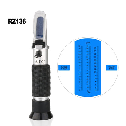 RZ136 Refractometer ผลไม้ไวน์เมตรน้ำตาลแบบพกพา Auto Brix 0 ~ 32% แอลกอฮอล์ 0 ~ 26% น้ำผลไม้ไวน์น้ำตาลเมตร Refractometer