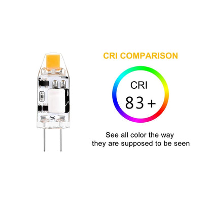 G4 1W 1 LEDs 110LM หลอดไฟโคมระย้าหลอดไฟซิลิโคน Super Bright COB, AC/DC 10-20V
