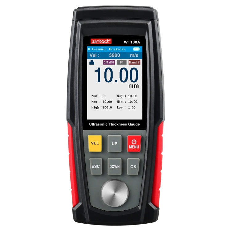 WT100A Digital Ultrasonic เครื่องวัดความหนา USB ชาร์จดิจิตอลความหนาโลหะเครื่องทดสอบความแม่นยำสูง, WT100A