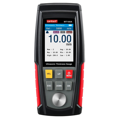 WT100A Digital Ultrasonic เครื่องวัดความหนา USB ชาร์จดิจิตอลความหนาโลหะเครื่องทดสอบความแม่นยำสูง, WT100A