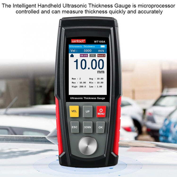 WT100A Digital Ultrasonic เครื่องวัดความหนา USB ชาร์จดิจิตอลความหนาโลหะเครื่องทดสอบความแม่นยำสูง, WT100A