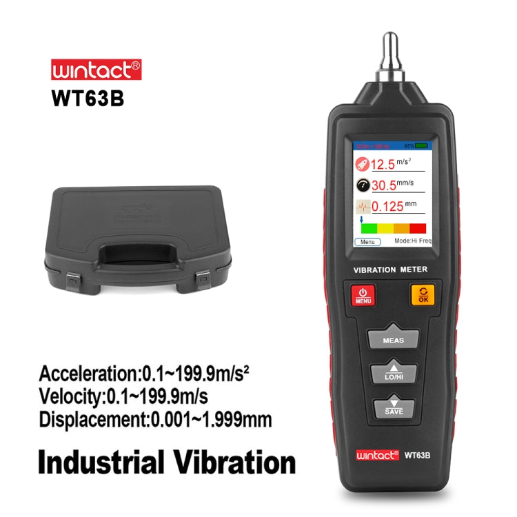 WINTACT WT63B เครื่องวิเคราะห์การสั่นสะเทือนแบบมือถือ เครื่องวัดการสั่นสะเทือนแบบดิจิตอล
