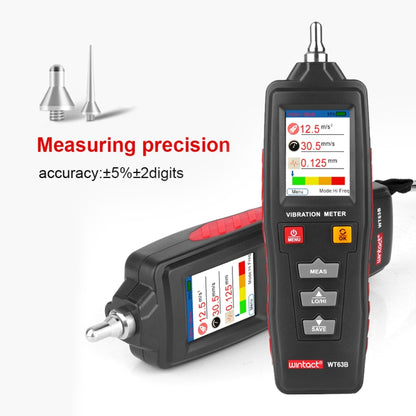 WINTACT WT63B เครื่องวิเคราะห์การสั่นสะเทือนแบบมือถือ เครื่องวัดการสั่นสะเทือนแบบดิจิตอล